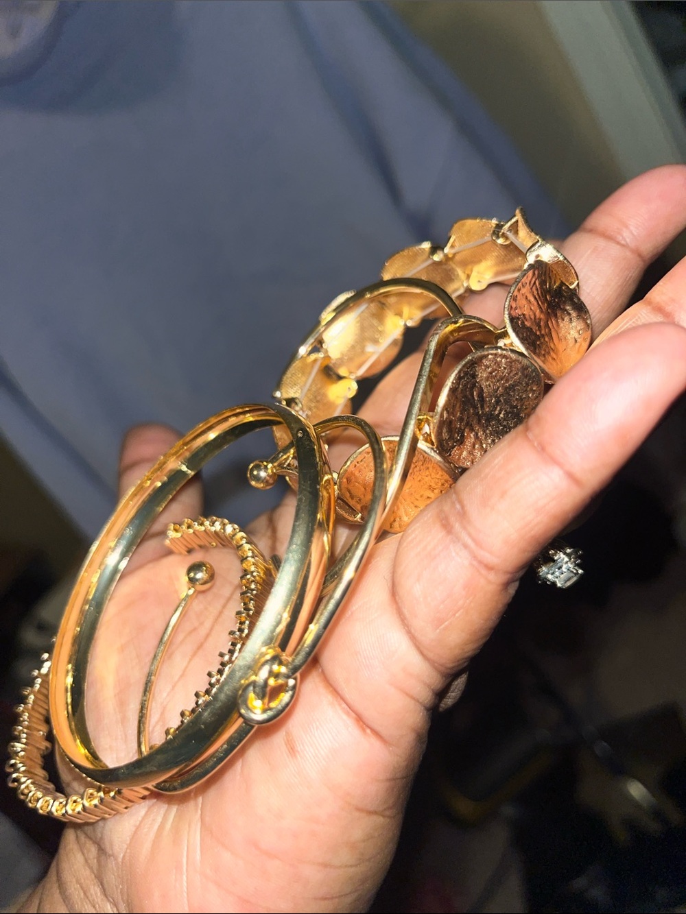 Gold Tone Women’s Multi-Bangle Bracelet Set
